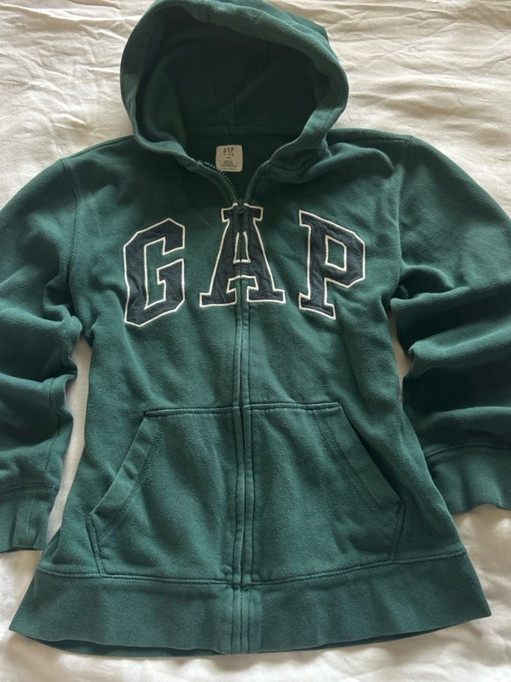 GAP green Hooded Zip Fleece Jacket